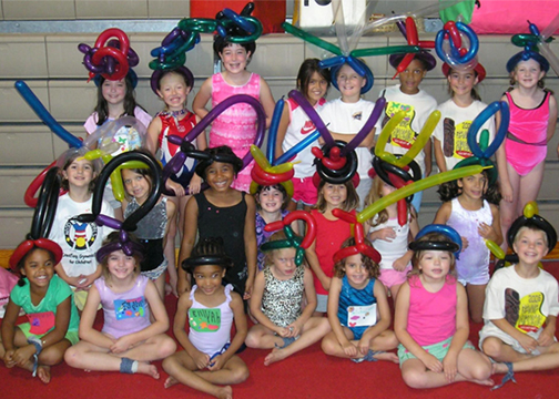 Camp Kids with Crazy Balloon Hats
